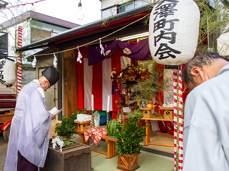 矢沢町内会祭りと人力車体験